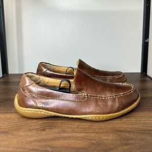Born Brown Leather Slip On Loafers Sz 8 Mens